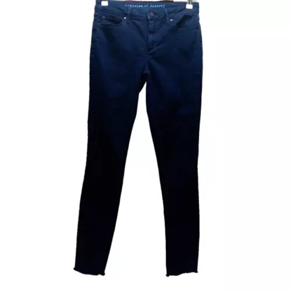 Articles Of Society Jeans Womens Size‎ 27 Dark Denim Skinny Jeans Raw Hem EUC